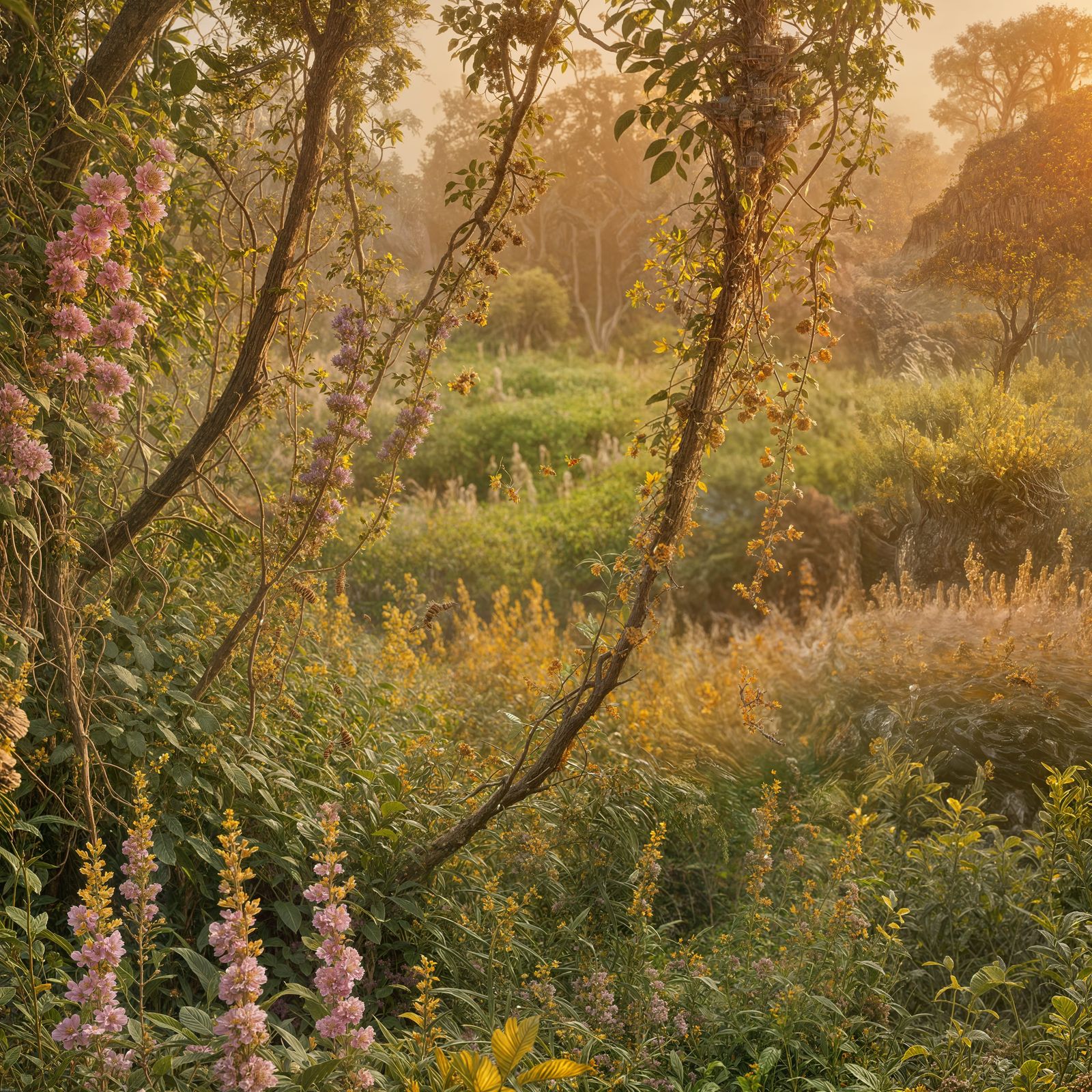 Honey Ocean: Detailed Matte Painting in Deep Color