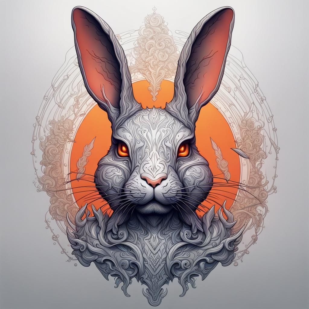 Detailed Rabbit Head in Fantasy Concept Art