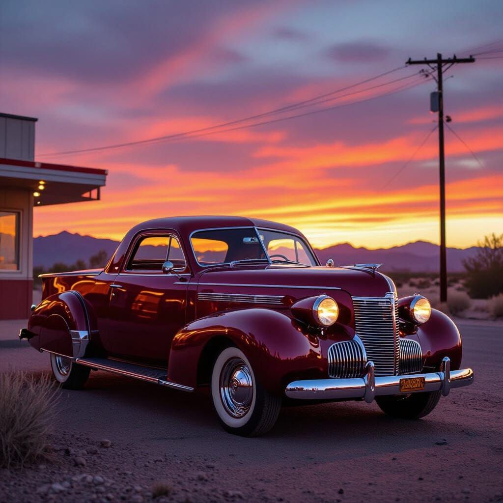1939 Chevrolet El Camino at Sunset