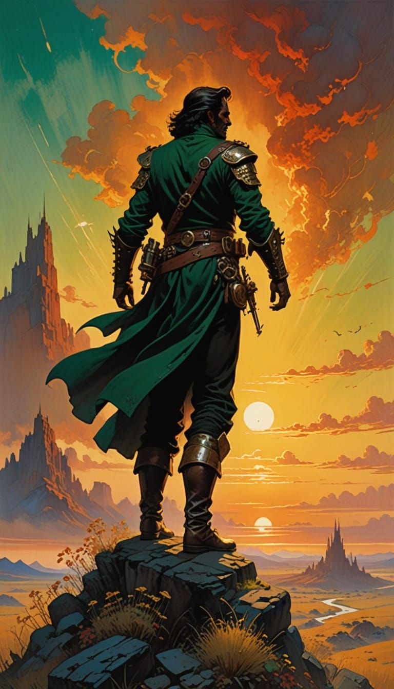 Ethereal Steampunk Planter in Golden Field