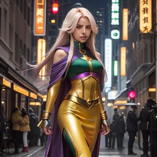 Confident Chronoa in Zamasu Outfit, Photorealistic Style