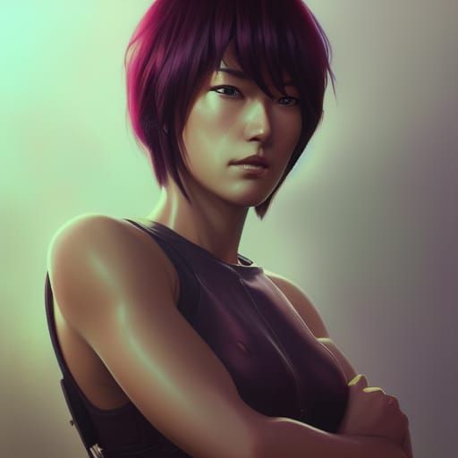 Wooden Motoko Kusanagi: Hyperdetailed 8k Portrait