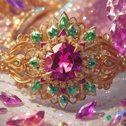 Sparkling Gems on Velvet in Impressionistic Style