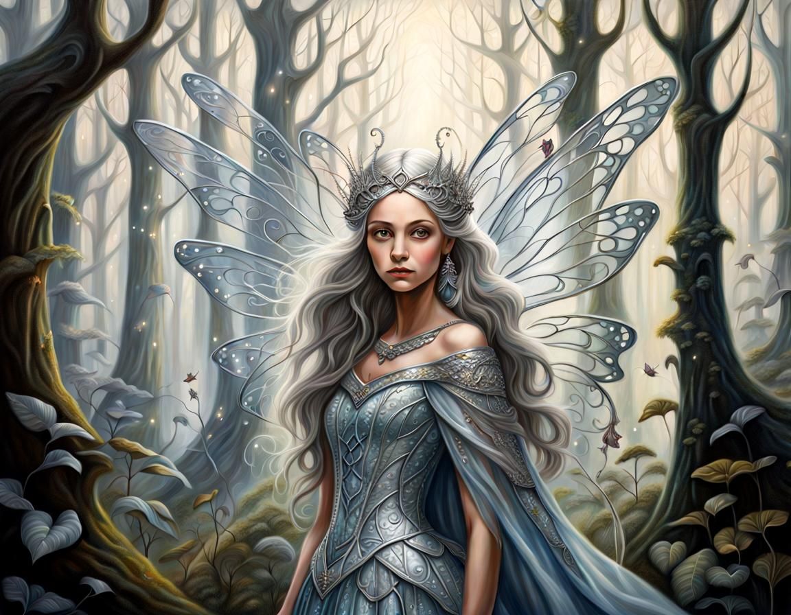 Fairy Princess in Mystical Forest Painting