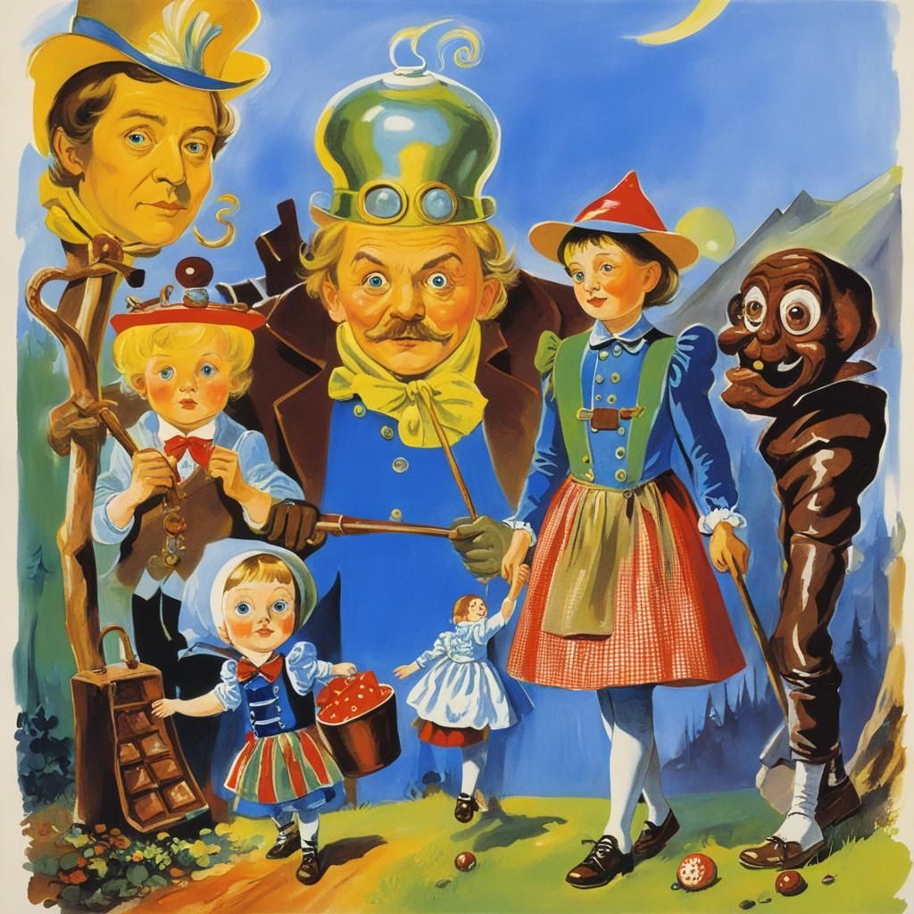 Hansel and Gretel's Surreal Chocolate Factory Adventure