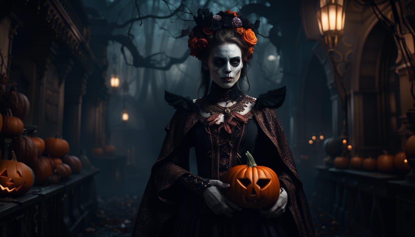 Dramatic Halloween Costume Contest Digital Painting