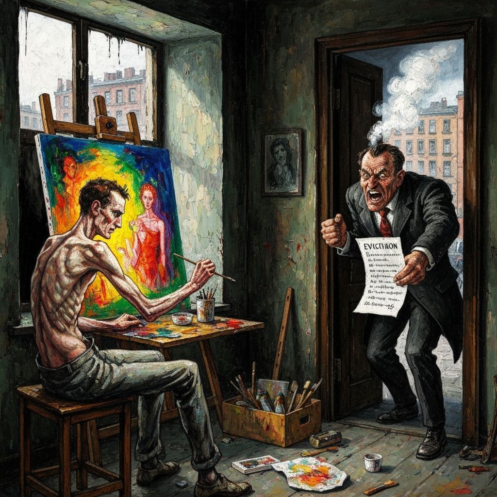 Starving Artist Paints Masterpiece Amidst Eviction Threat