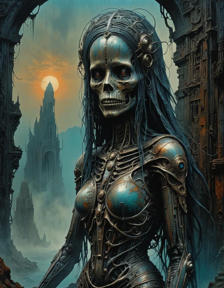 Grotesque La Llorona in Hyperrealistic Style