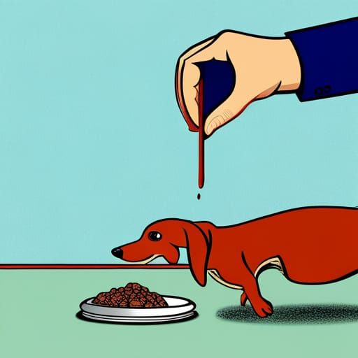 Dachshund Mischief in Pop Art Style
