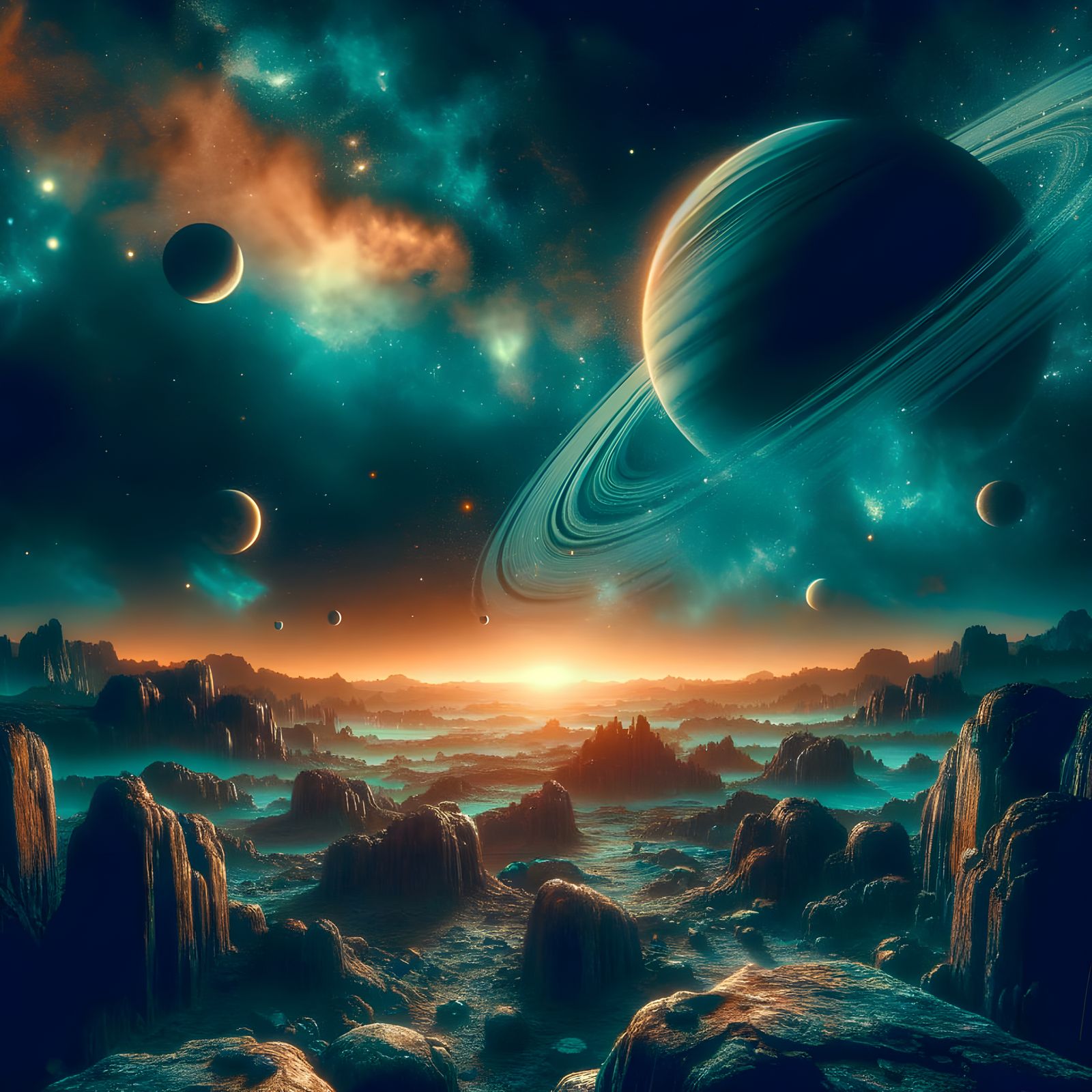 Rocky Exoplanets Under Celestial Canvas