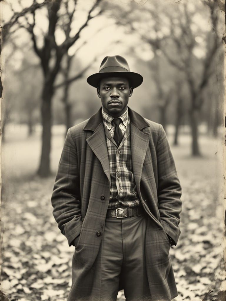 Vintage Portrait of Dignified Man in Park