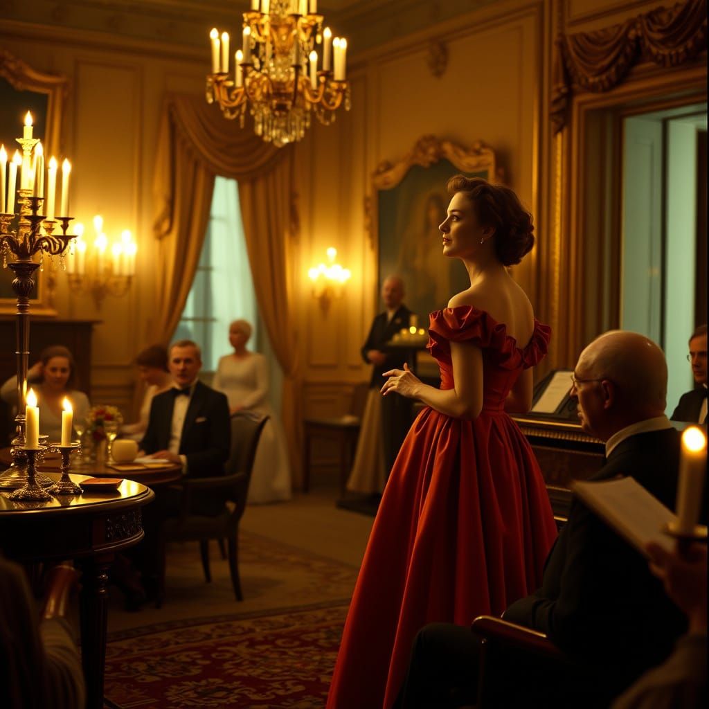 Elegant Natasha Performs Russian Folk Song in Rostovs' Opule...