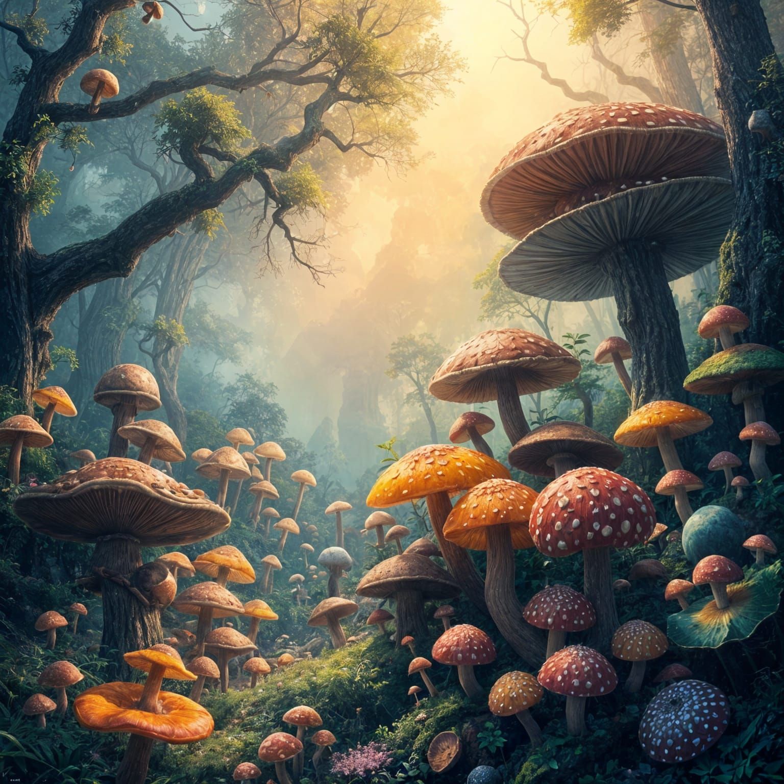 Magical Mushroom Forest: Fantasy Concept Art