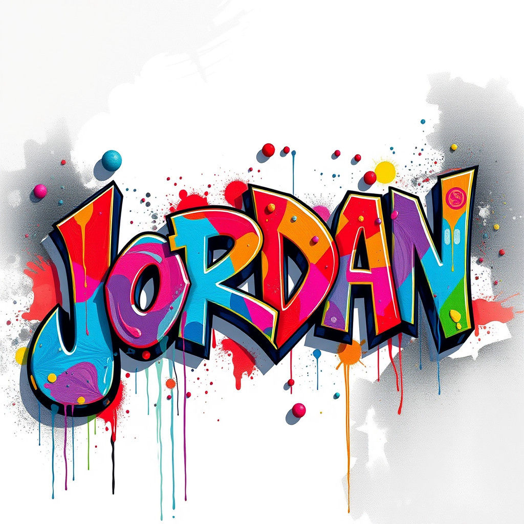 Graffiti Art of Jordan in Splash Art Style