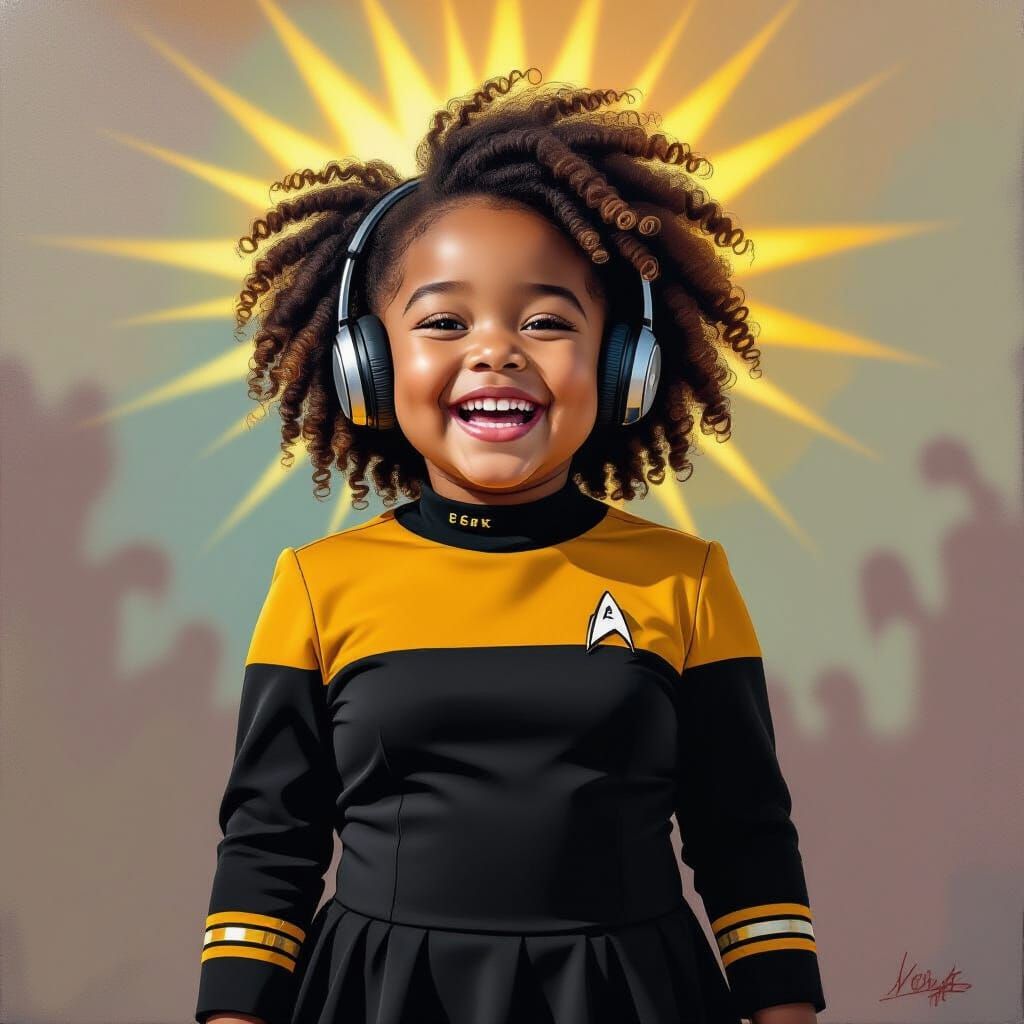 Little Girl Dressed as Star Trek's Uhura, Smiling