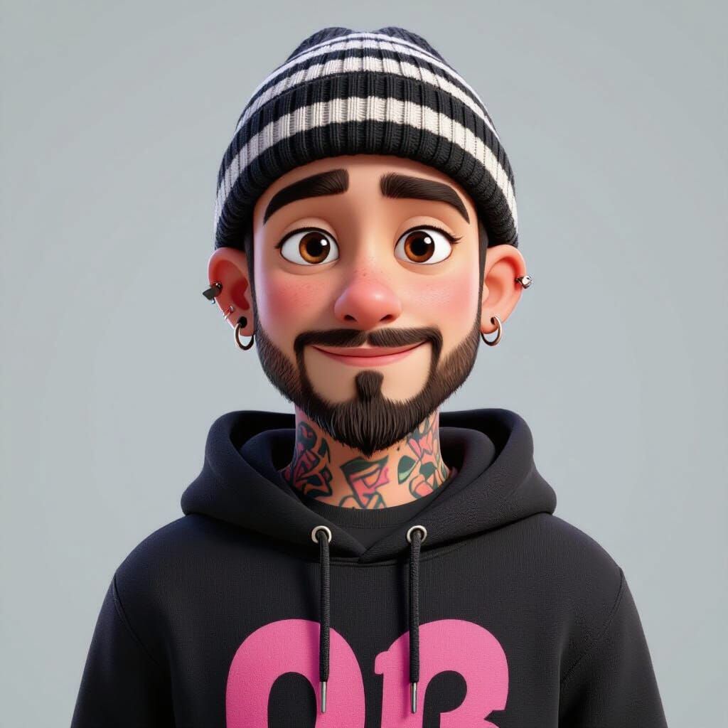 Playful Young Man in Pixar-Style 3D Animation