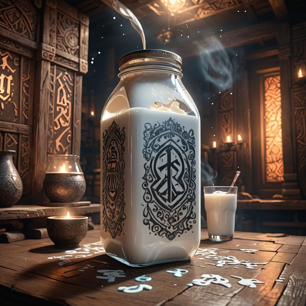 Mystical Milk Carton in Ancient Chamber Concept Art