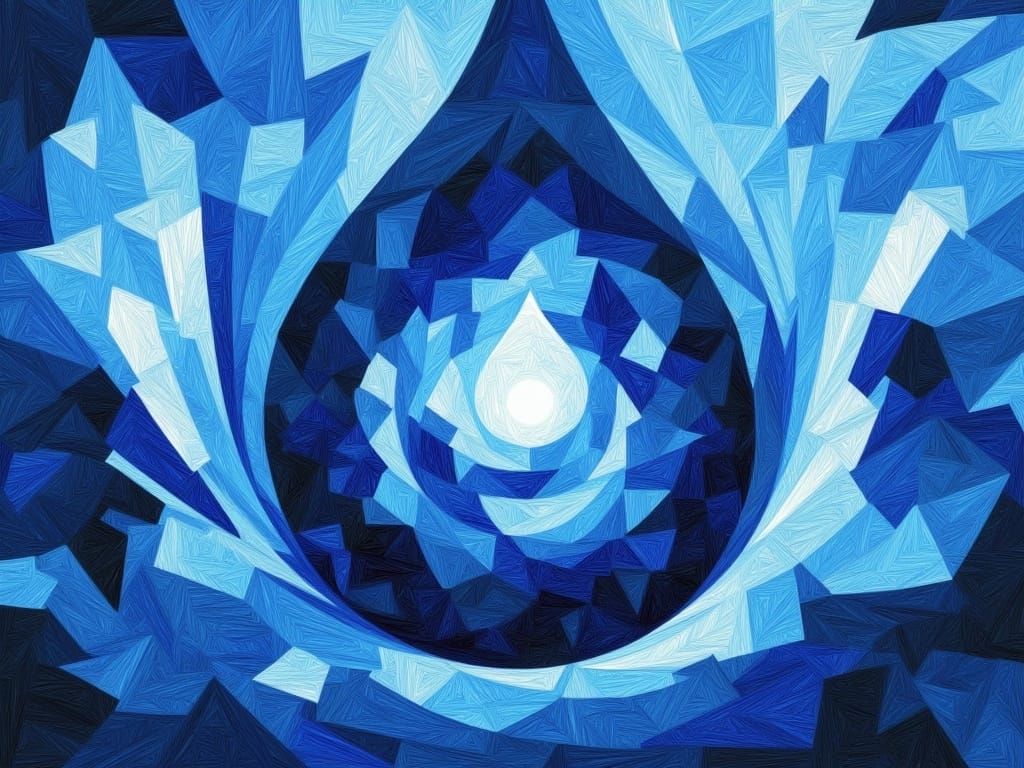 Vibrant Blue Teardrop Abstraction