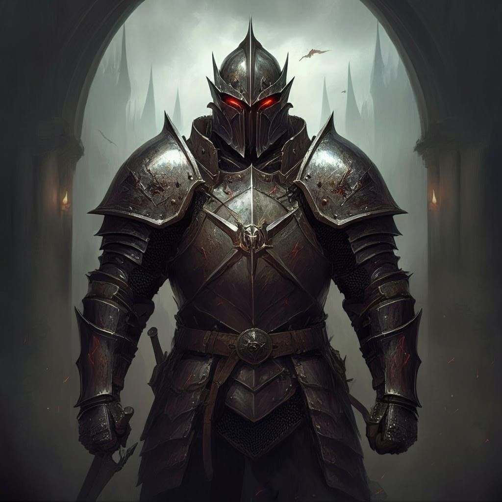 Dark Fantasy Landscape in Oil Painting Style