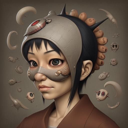 Surreal Portrait of Post-Surgery Recovery, Hattori Style