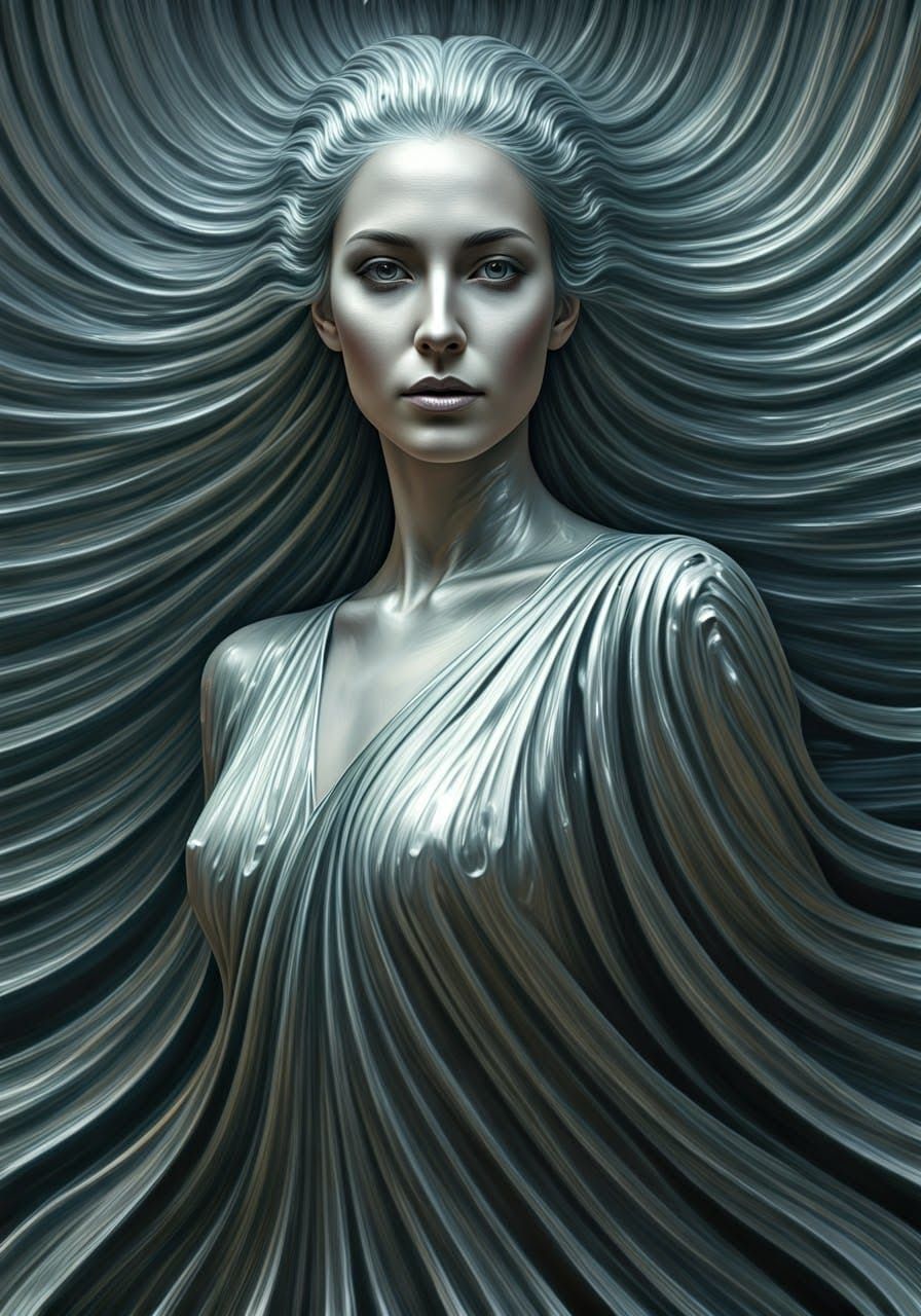 Mercury Goddess in Shimmering Quicksilver Form