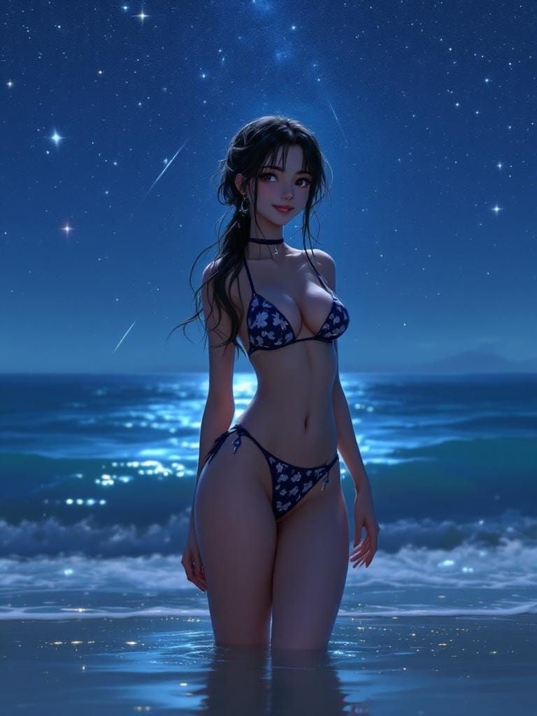 Maomao on Starry Beach, Anime Style