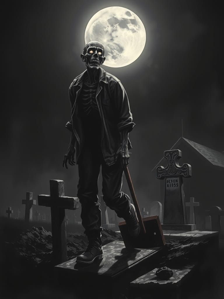 Gravedigger's Haunting Lunar Vigil