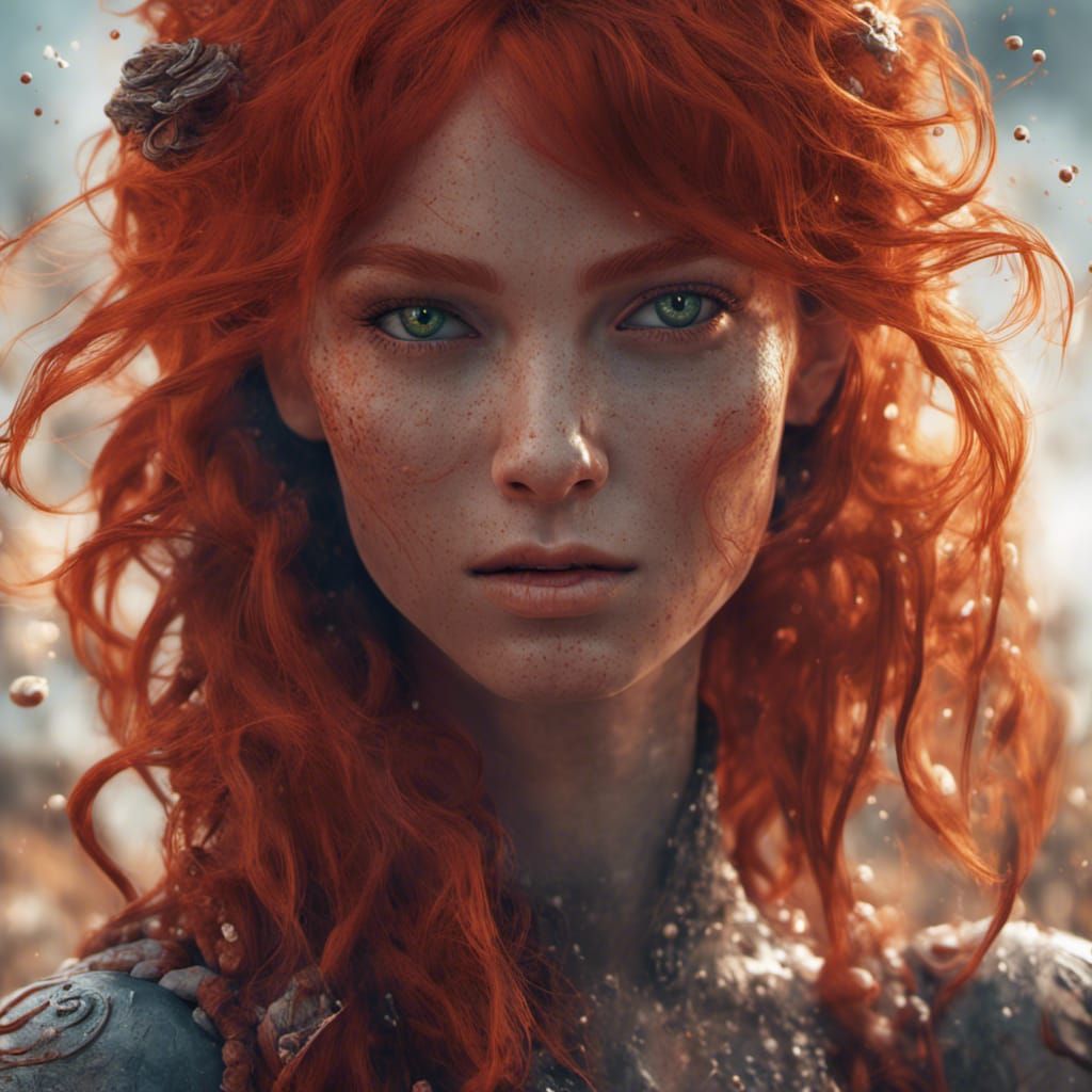 Psychedelic Redhead: Detailed Matte Painting in 8K