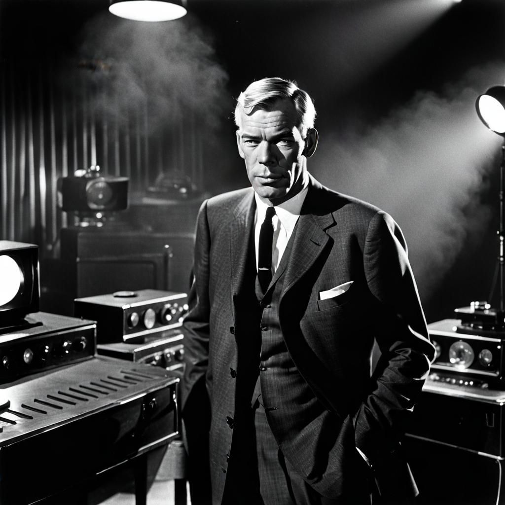 Lee Marvin as Detective in Film Noir TV Studio