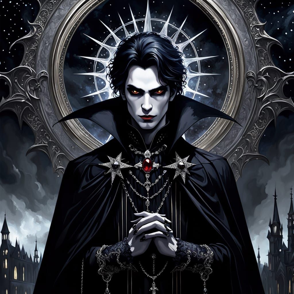 Mysterious Vampire Prince in Gothic Luxury
