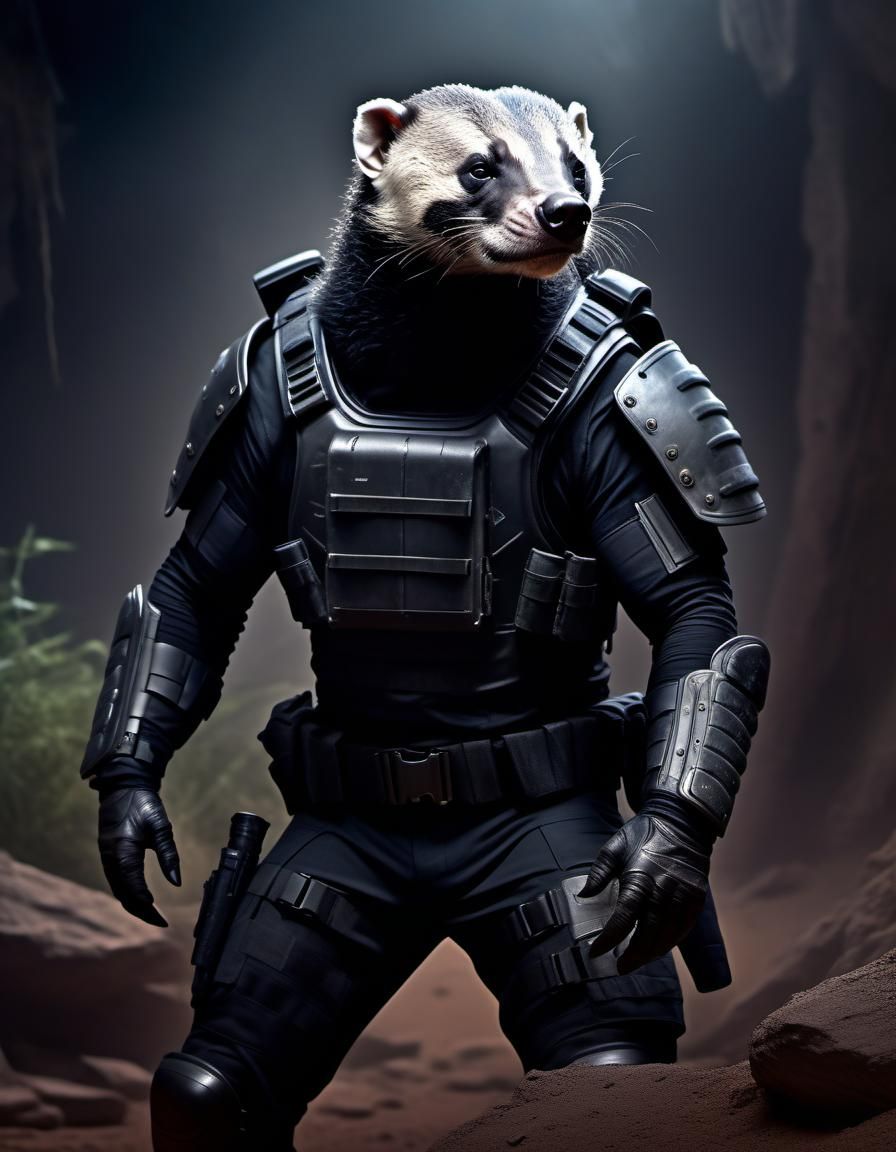 Tactical Honey Badger (one of a series of images made for my husband)