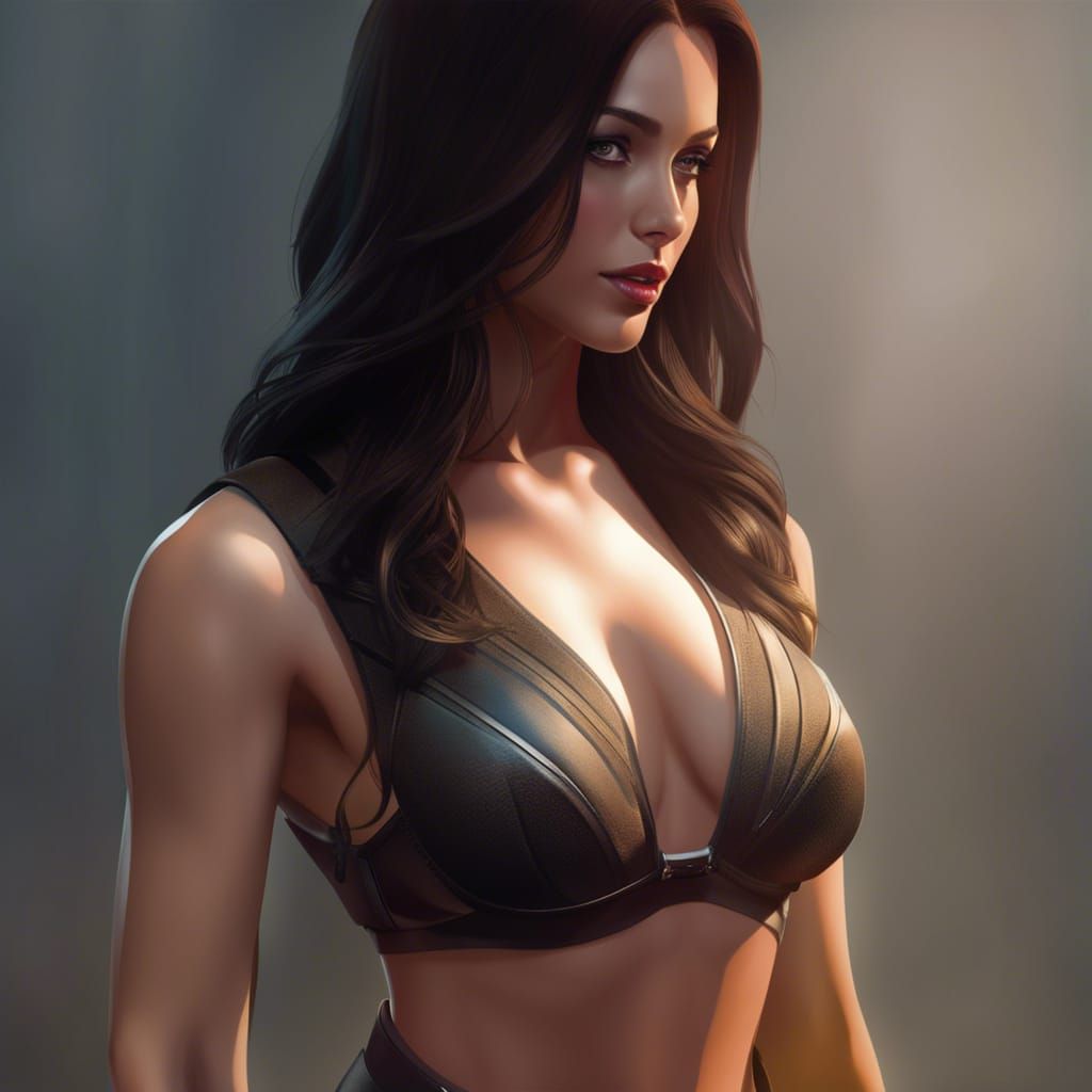 Captive Woman Portrait in Cyberpunk Style