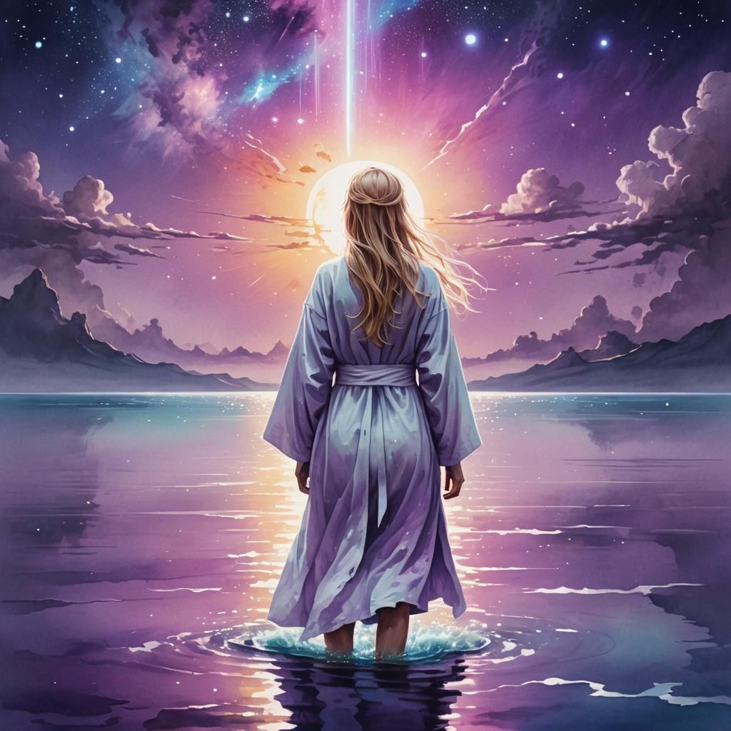 Cosmic Ninja: A Surreal, Dreamlike Illustration