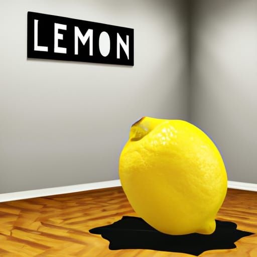 Museum Display of Lemon Painting: Digital Art