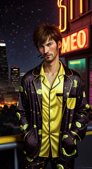 Glowing Banana in Post-Apocalyptic Cityscape, a Harmonious B...