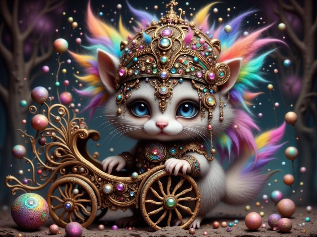 Whimsical Pocket Critter in Baroque Coach