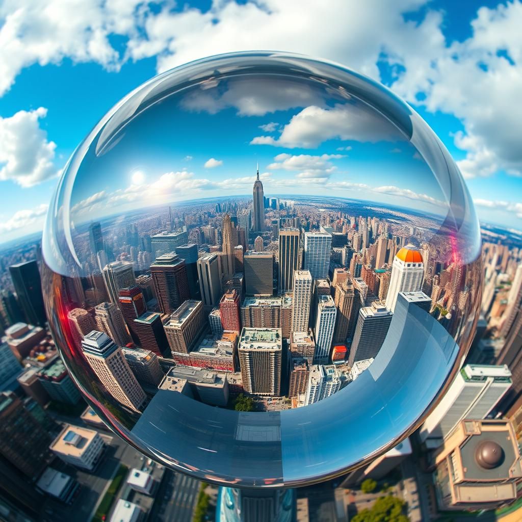 City in a Glass Orb: A DSLR Photography Aesthetic