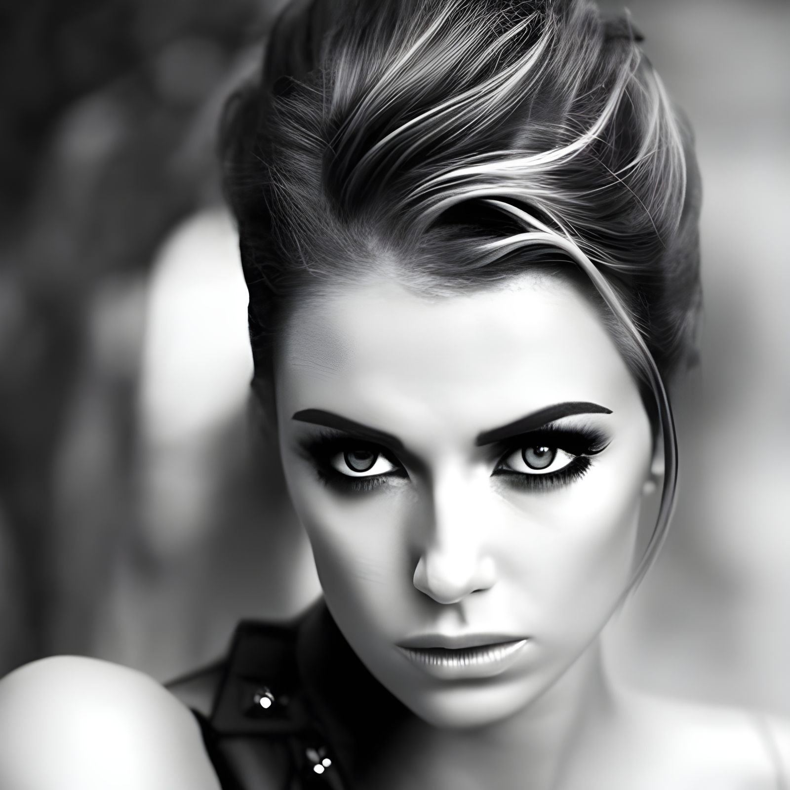 Sad Woman Portrait with Tears in Hyperreal Painting