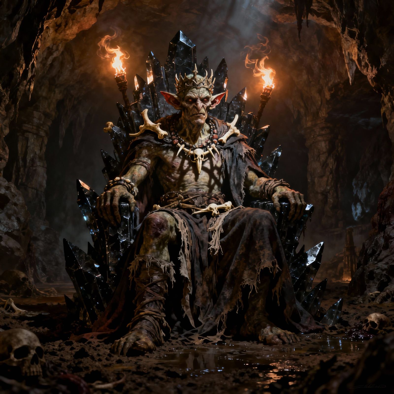 Ancient Goblin King on Obsidian Throne