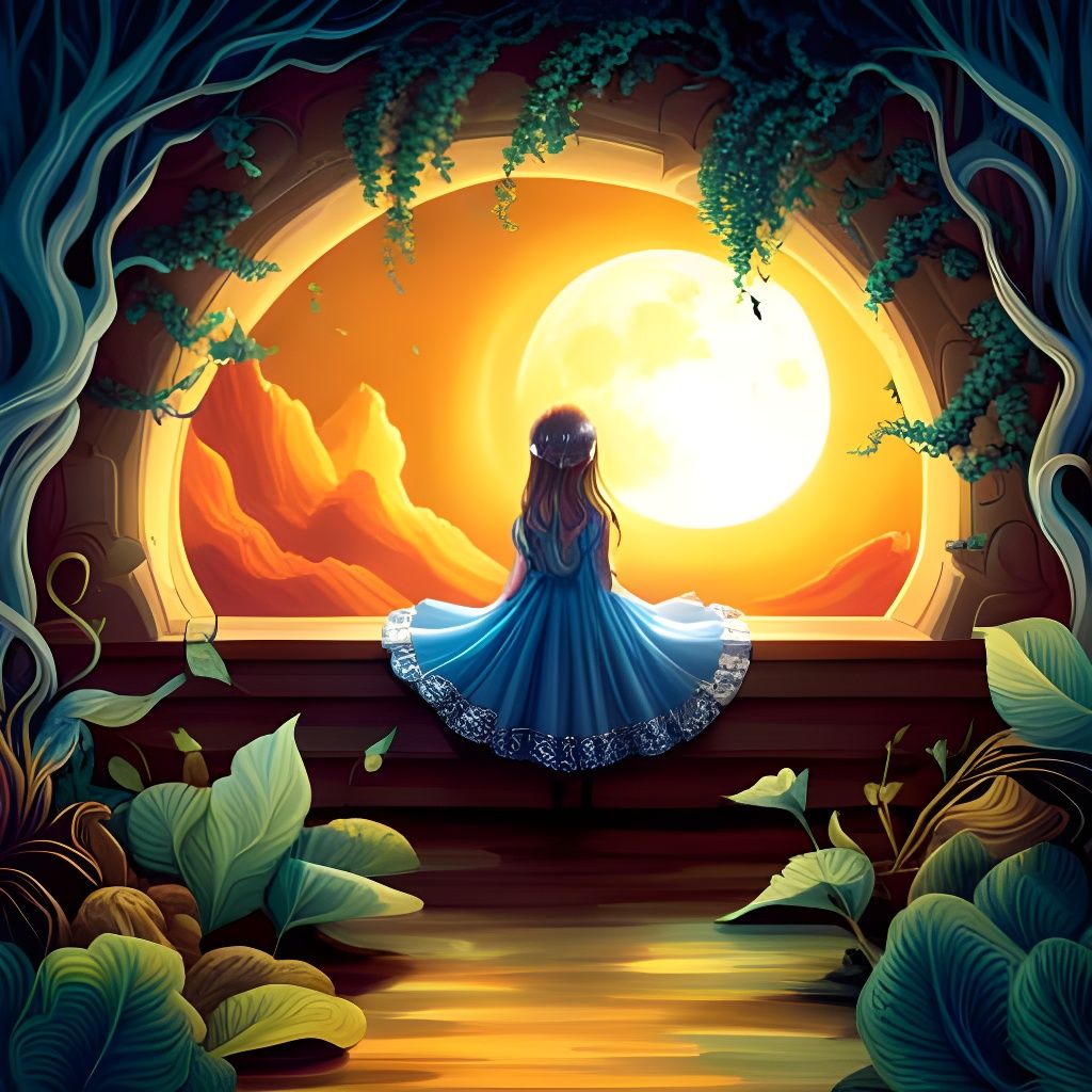 Luminous Filigree Fantasy Window as Digital Art