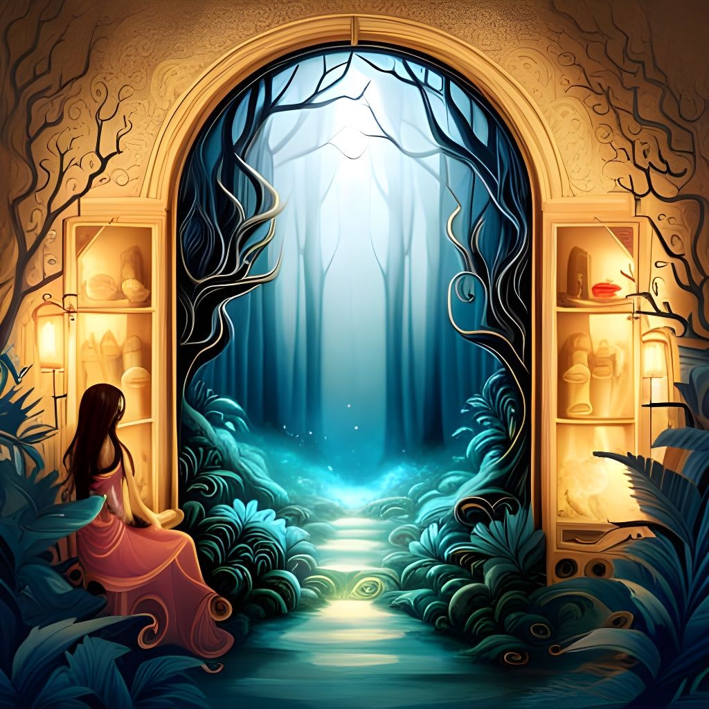 Luminous Fantasy Window, Digital Art Masterpiece