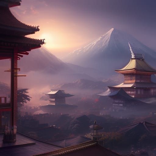 Tokyo in Islamic Era: Detailed Matte Painting