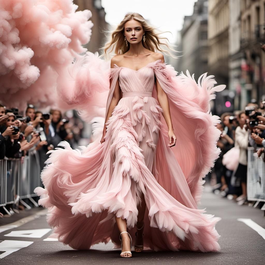 Light Pink Loose Fitting Evening Gown Realistic & Creative. Redone.