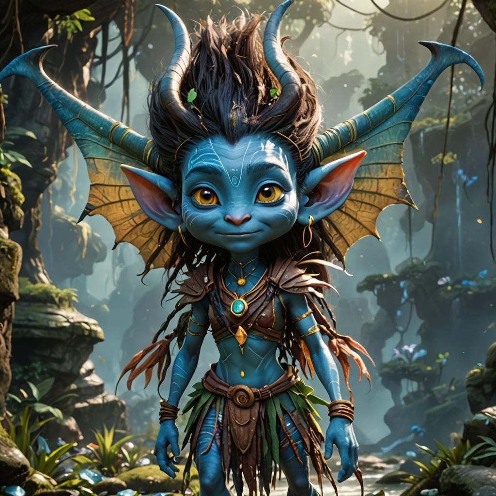 Cute Avatar-Inspired Troll in Detailed Matte Painting