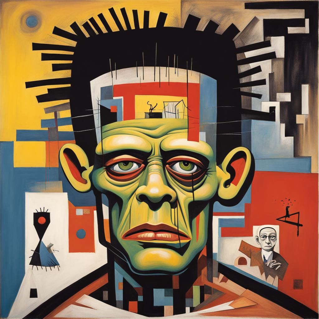 Frankenstein in Abstract Cubist Style