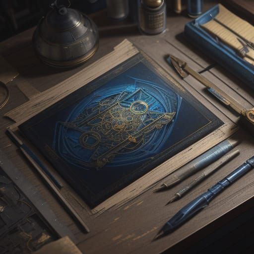 Intricate Mechanical Pencil on Dusty Workbench