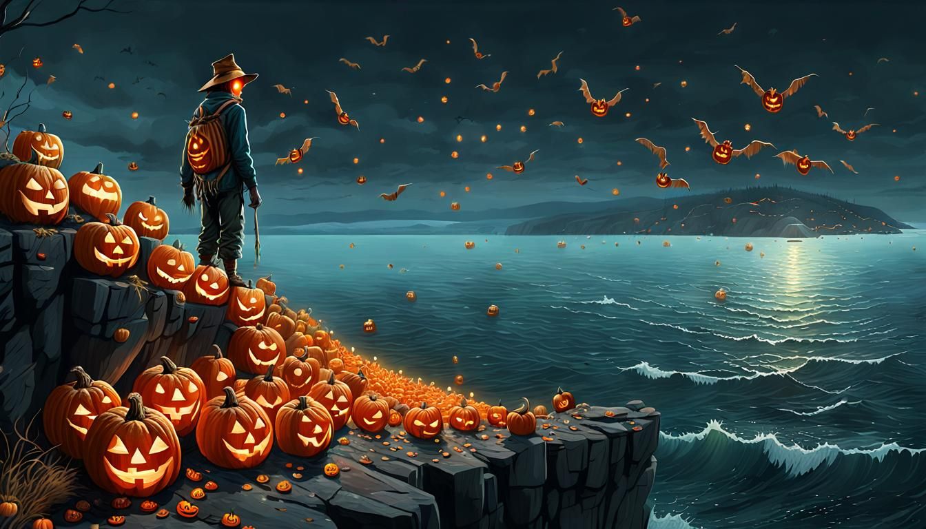 Eerie Scarecrow Overlook in Magic Realism Style