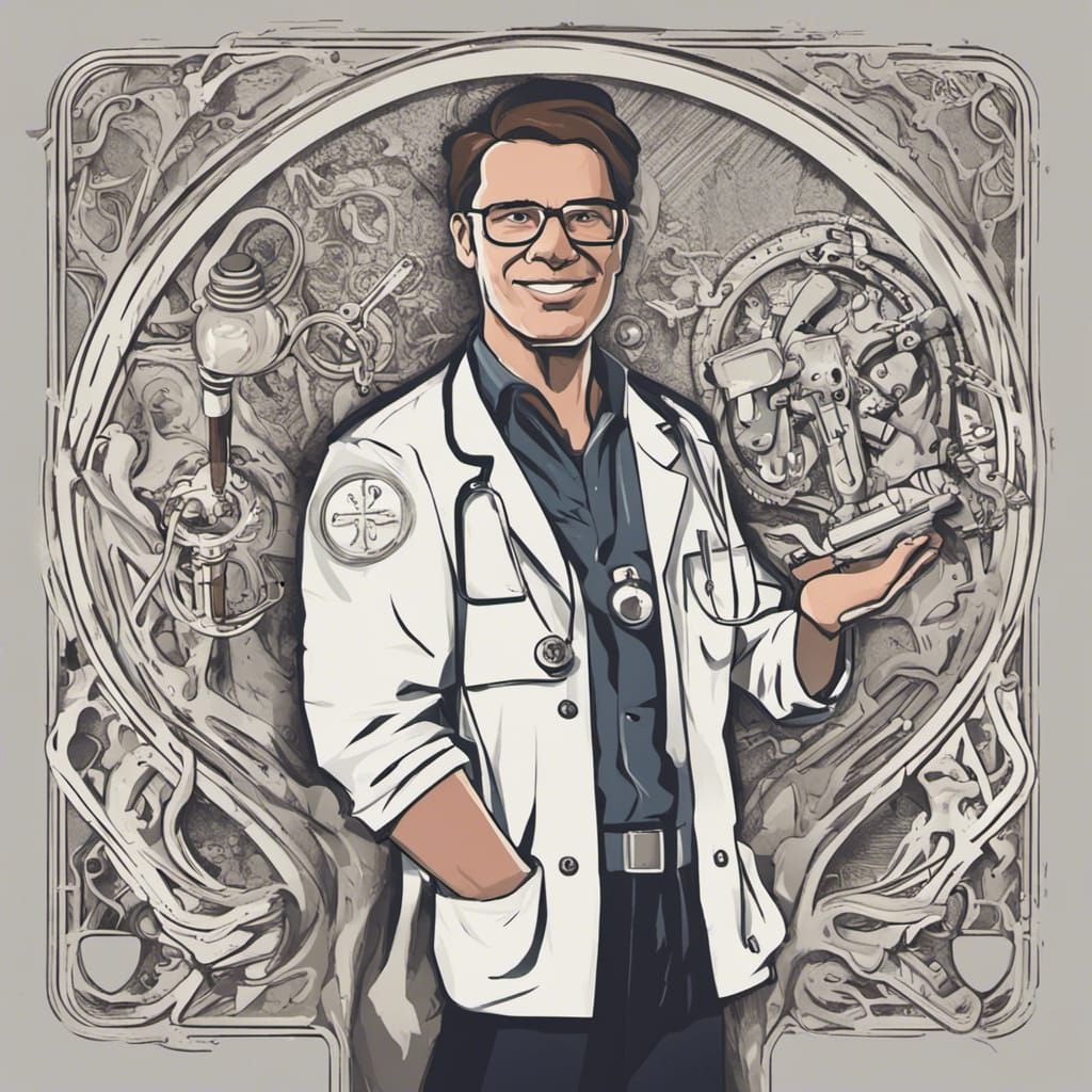 Medical Laboratory Scientist Logo with Stylized Symbol