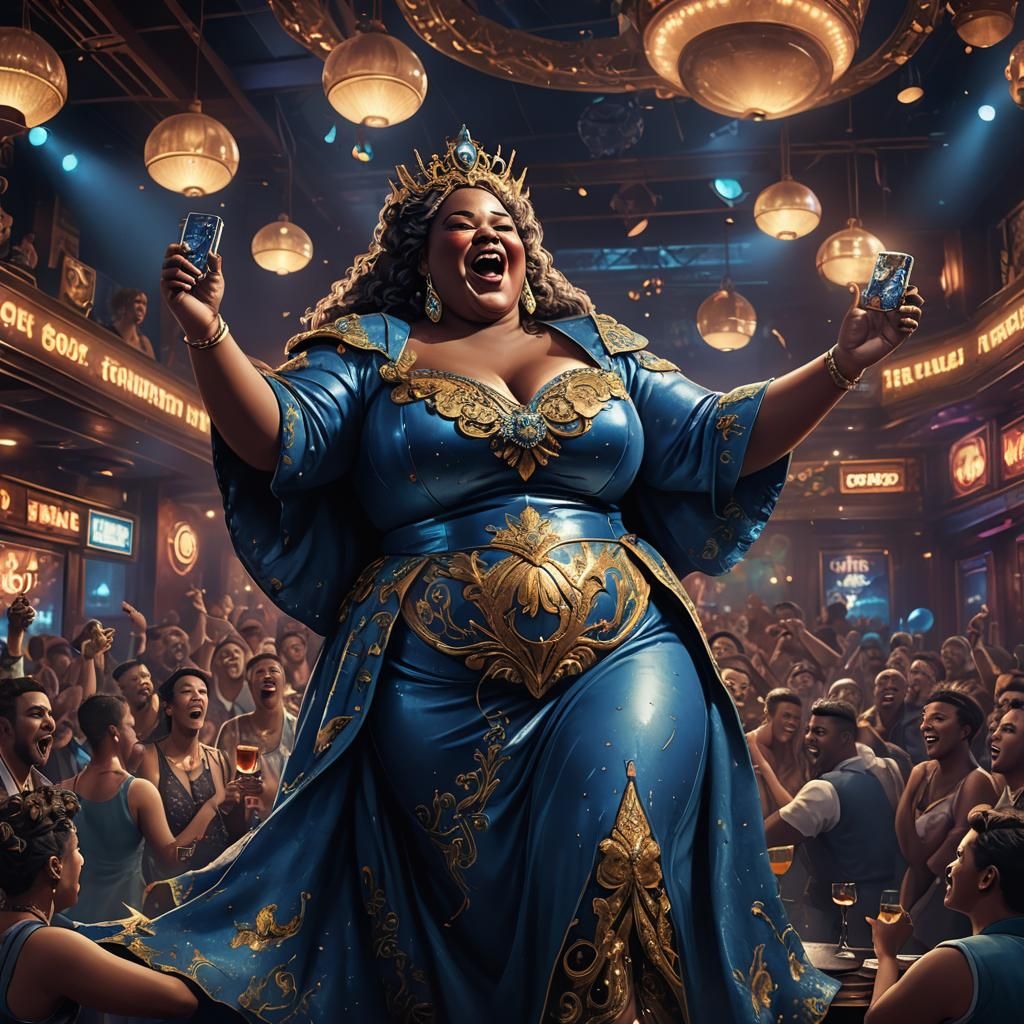Blues Singer in Nightclub: Detailed Matte Painting