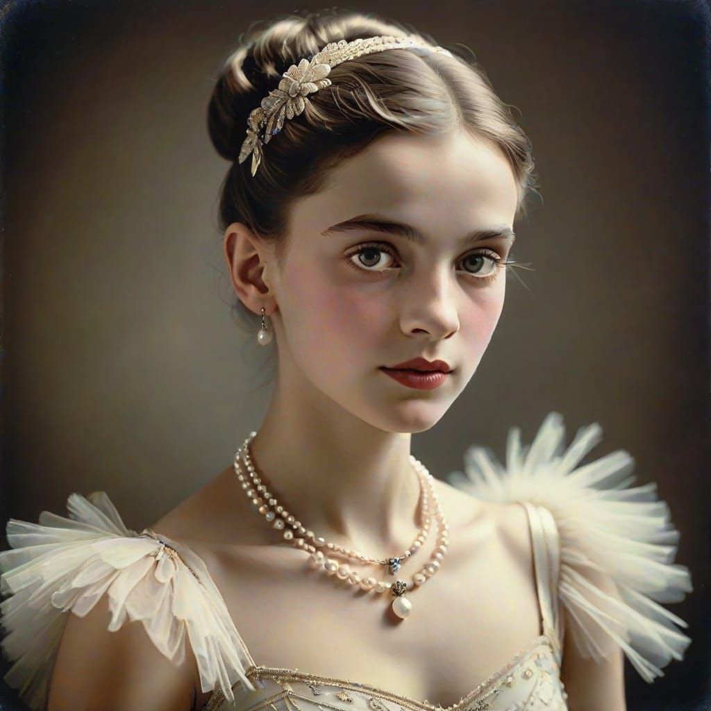 1920s Charleston Dancer Portrait with Pearls